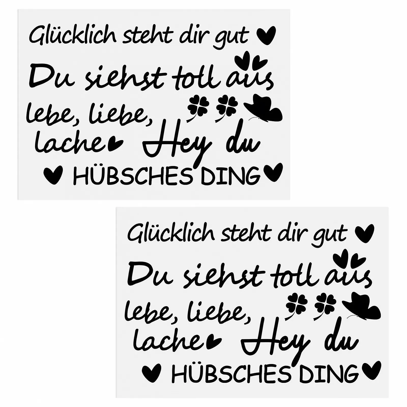 Наклейки на дзеркало Мотиваційні написи 2 шт. Водонепроникні, фото №1