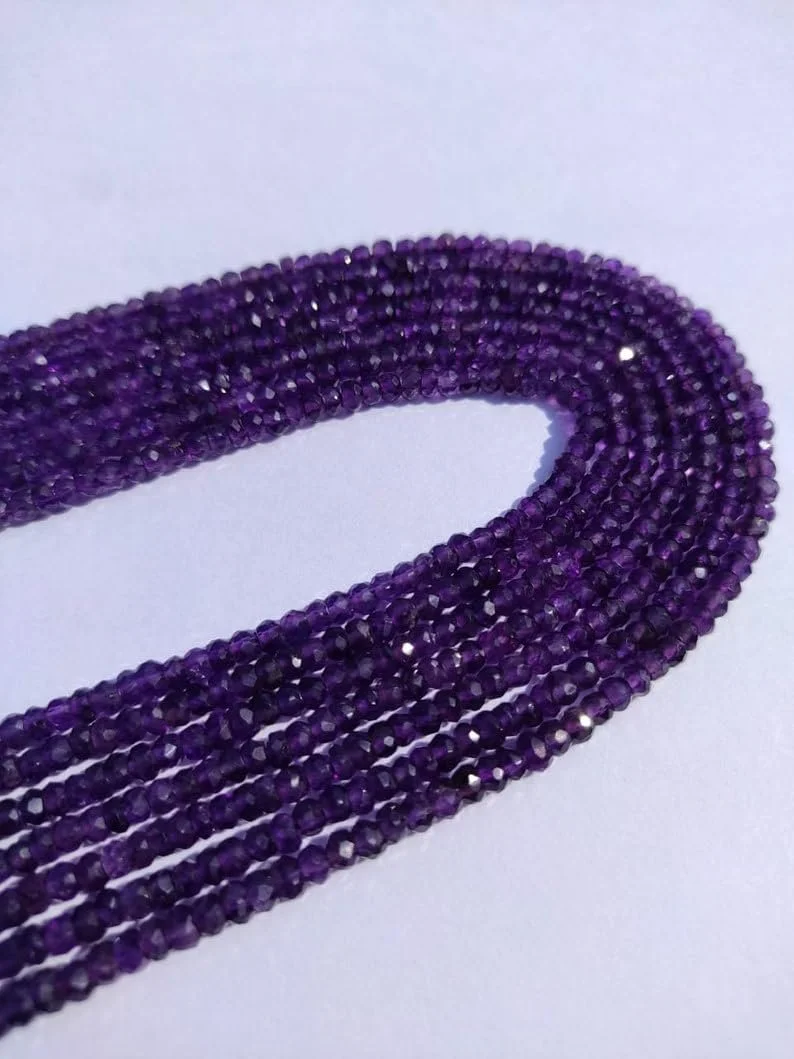 Бусины Аметист Натуральный Круглый Гладкий 3.50-4 мм Фиолетовый, фото №1