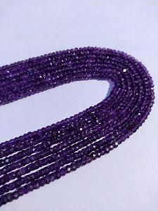 Бусины Аметист Натуральный Круглый Гладкий 3.50-4 мм Фиолетовый - Фото 1
