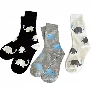 Шкарпетки з принтом слонів, 3 пари Розмір 3-7 - Фото 1