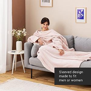 Покривало з рукавами HOMELEVEL 200 x 150 см - XL М'яка Покривало для одягання з мікрофібри synthetic.ua - Фото 1