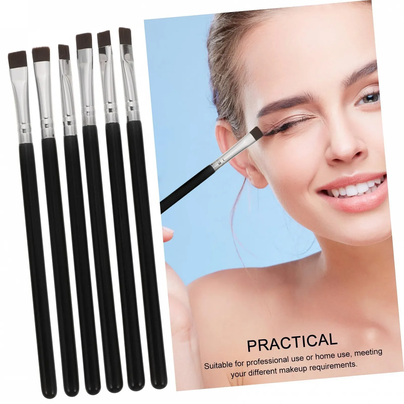 Кисти для бровей плоская DOITOOL Beja E20 Синтетическое волокно, 6 шт, фото №6 Кисти для бровей плоская DOITOOL Beja E20 Синтетическое волокно, 6 шт, фото №6