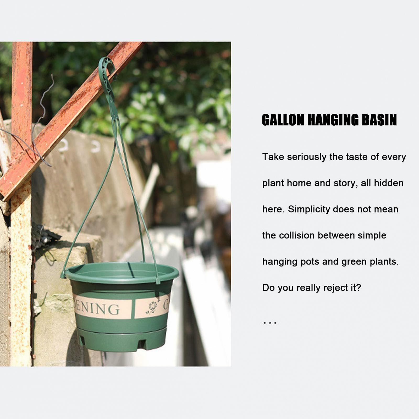 Подвесные цветочные горшки для балкона и сада пластиковые с крючками 1,7 л, фото №8