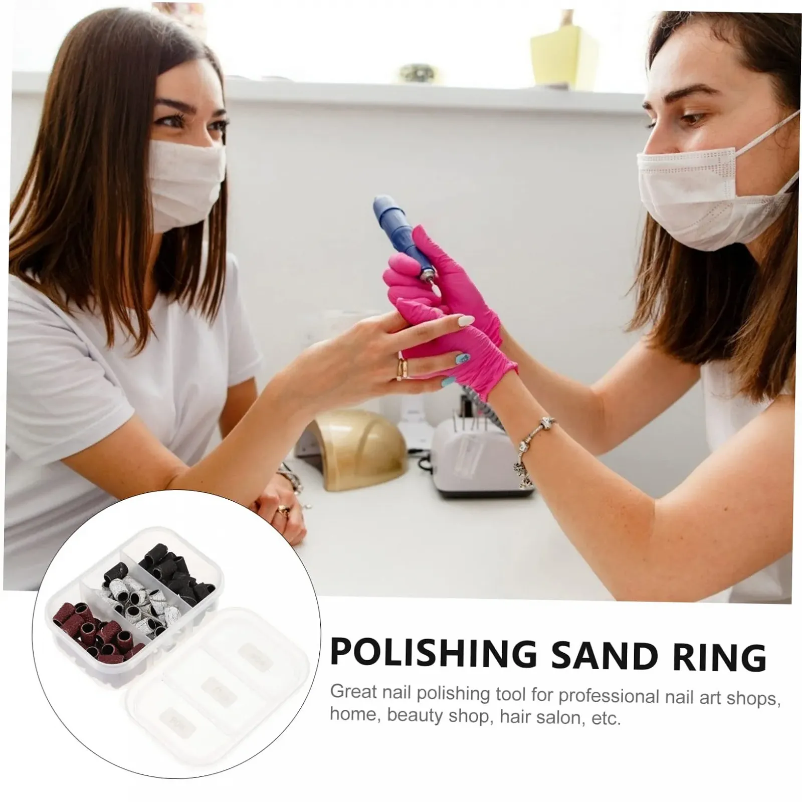 Набір для манікюру та педикюру PACKOVE 75 штук Полірувальні кільця для догляду за нігтями, фото №5
