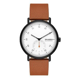 Часы SKAGEN Kuppel Мужские, кварцевые, трехстрелочные, с дополнительным циферблатом, браслет из нержавеющей стали или кожи - Фото 1