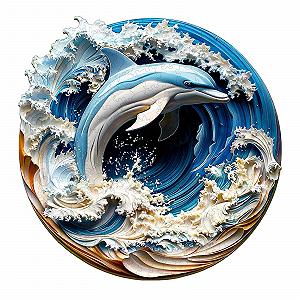 Пазли дерев'яні Dolphin 200 елементів Синій - Фото 1