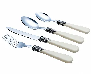 Набір столових приборів Exzact WF28-16CRM Ivory Cream, нержавіюча сталь, кремовий колір synthetic.ua - Фото 1