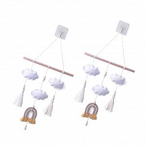 Мобиль Zerodeko 2st Anhänger Regenbogen-krippenmobil Звезда-луна-Облако-Радуга-декор Венок Детская - Фото 1