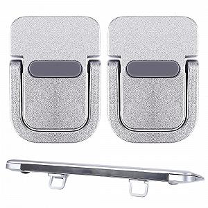 Подставка для ноутбука Мини Пара, Портативная Подставка для Клавиатуры для Стола, Складная Невидимая Подставка для Ноутбука, Подставка для Ноутбука Самоклеящаяся Компьютерная Подставка для Всех Ноутбуков Серебряная - Фото 1