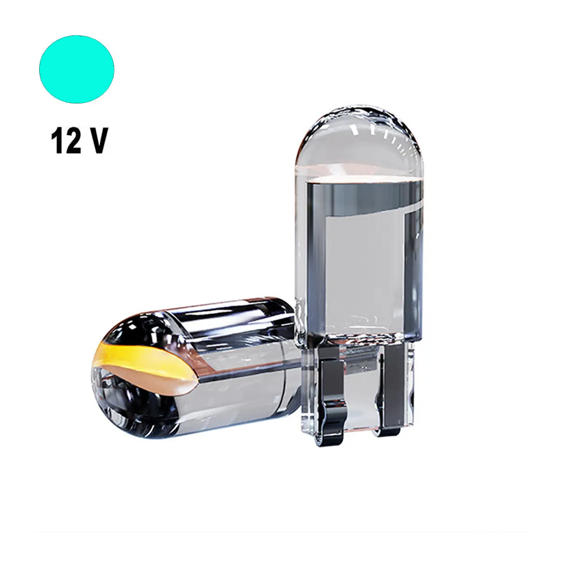 Автолампа Terra T10 W5W коколь W2.1x9.5d, COB скляний блакитний 12 В, фото №2