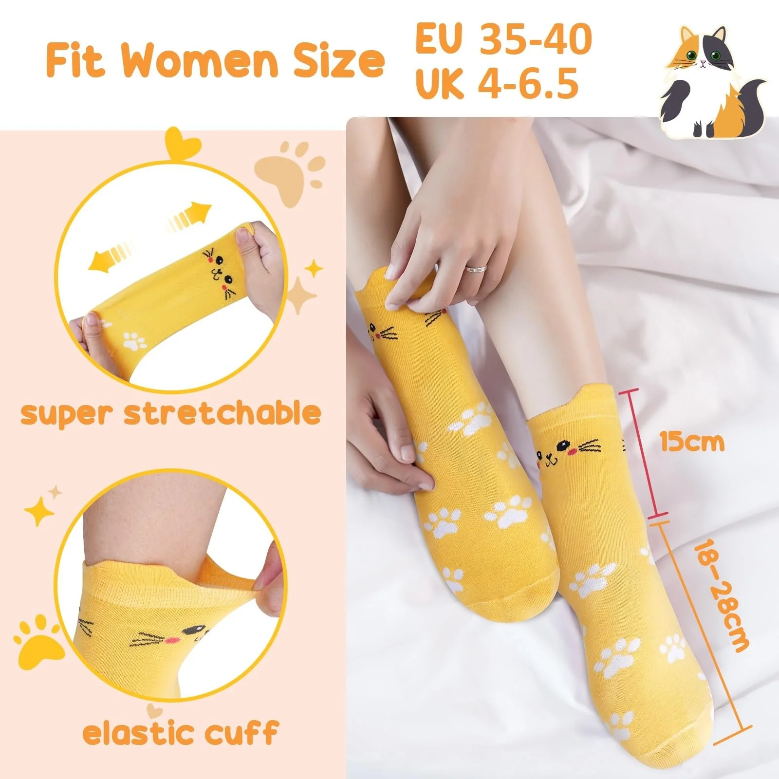 Шкарпетки з котами Жіночі Різдвяні 5 пар, 35-40, фото №7