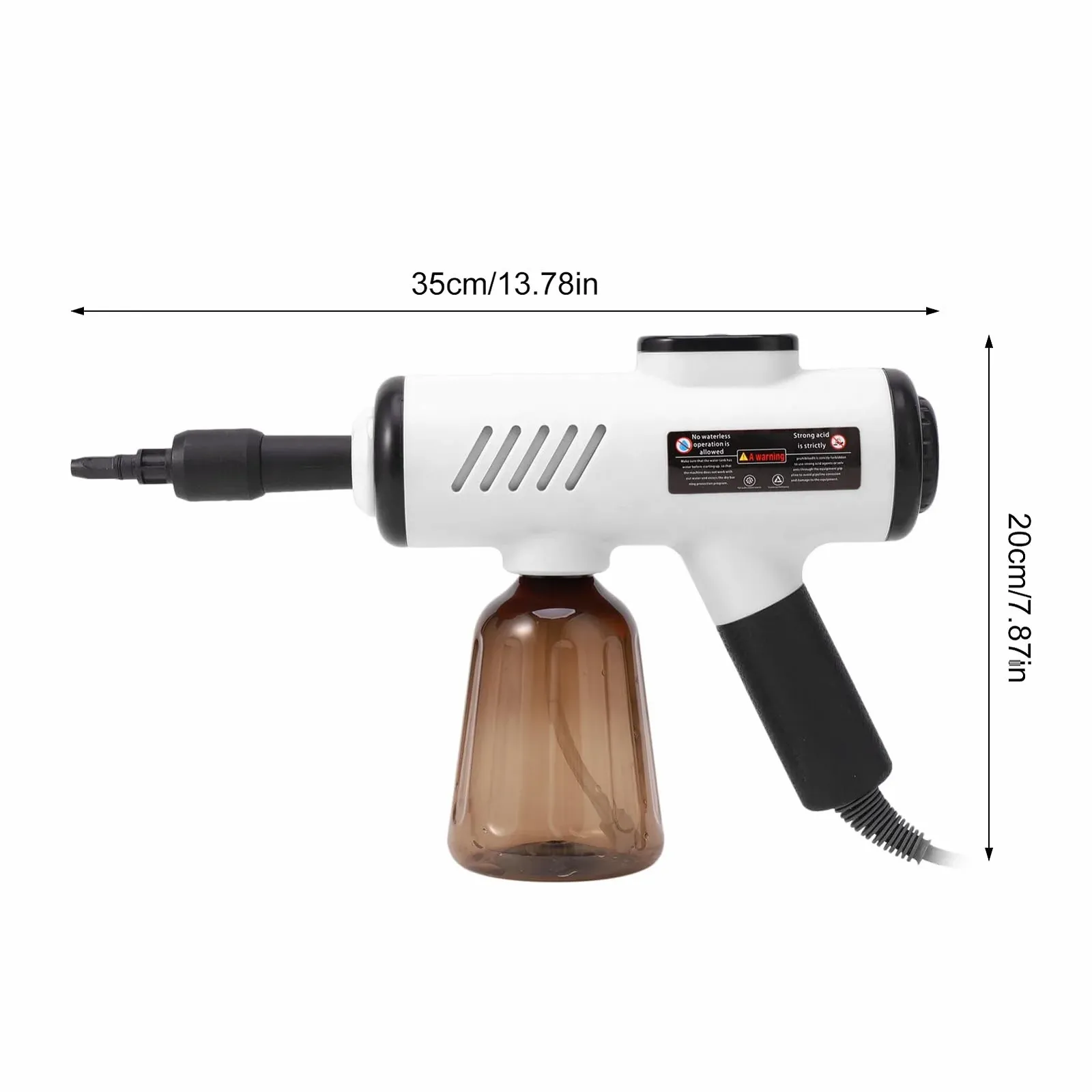 Пароочисник ручний портативний 1200 W 3 рівні температури Цифровий дисплей Білий EU, фото №7