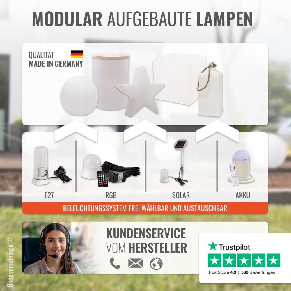 Світлове кашпо 8 seasons Design Shining Elegant Pot XM LED 59 x 39 см з функцією зміни кольору (15 кольорів) Біле, фото №9