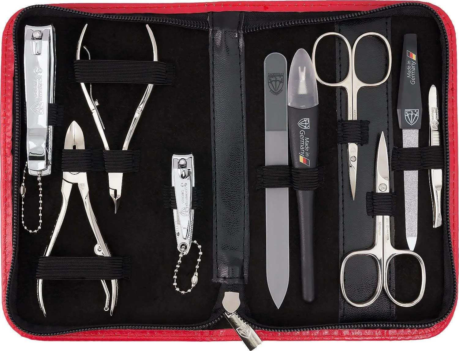 Набор для маникюра и педикюра DREI SCHWERTER Spezia 10 предметов, красный, фото №1