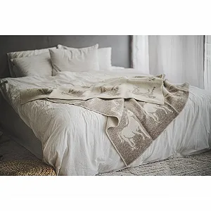 Плед Ger3as Двосторонній Картатий 130 x 200 см Теплий Плед з Овечої Вовни synthetic.ua - Фото 1