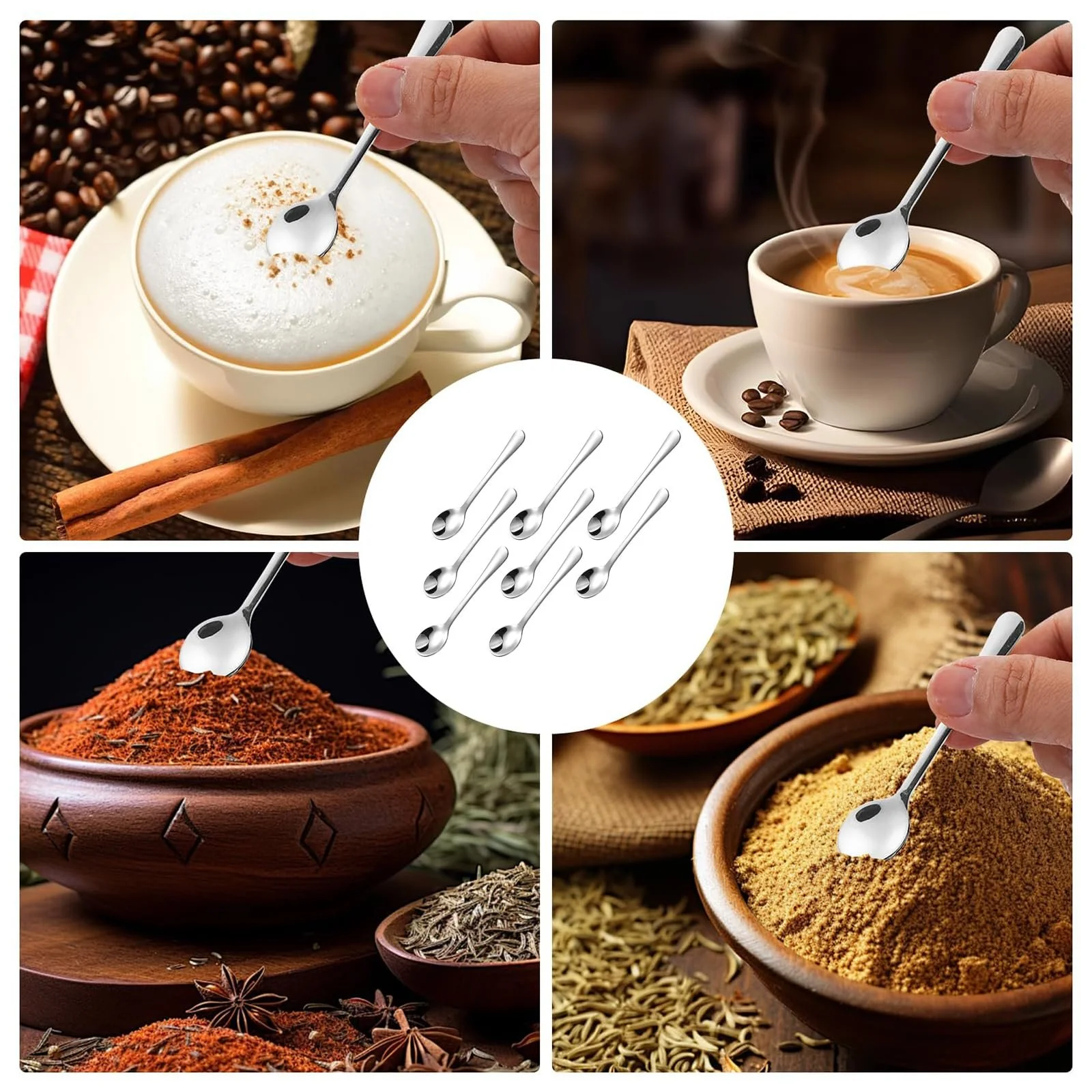 Ложка Espressol6ffel Mini, 8 шт, з нержавіючої сталі, 7,5 см, фото №4