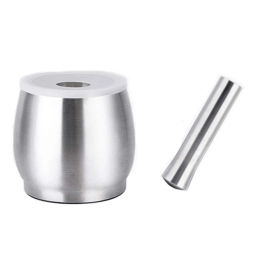 Ступка з товкачем,  з нержавіючої сталі, фото №1