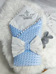 Комплект для новонародженого демісезоний Плюш Корона блакитний synthetic.ua - Фото 1