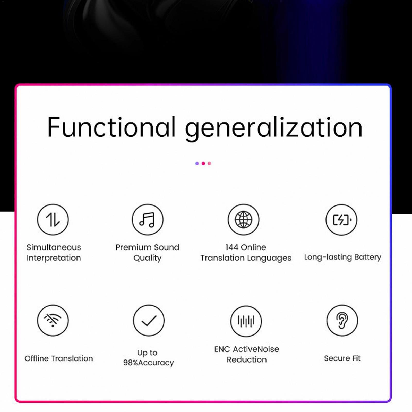 Наушники для перевода речи, интеллектуальные наушники для перевода речи Беспроводные наушники для интеллектуального перевода, многоязычные, для обучения во время путешествий, фото №5 Наушники для перевода речи, интеллектуальные наушники для перевода речи Беспроводные наушники для интеллектуального перевода, многоязычные, для обучения во время путешествий, фото №5