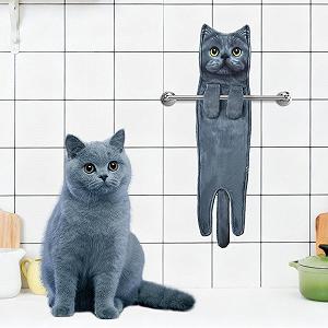 Рушник PAT JUUMG Funny Cat поглинаючий декоративний для кухні Синій кіт synthetic.ua - Фото 1