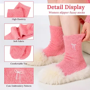 Шкарпетки Abeillo, 4 пари, М'які пухнасті зимові шкарпетки synthetic.ua - Фото 1