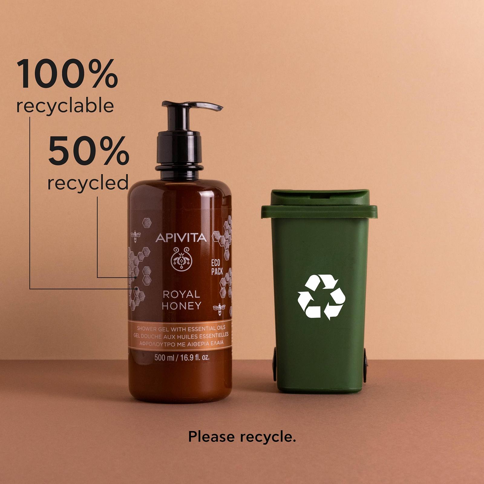 Гель для душа Apivita Royal Honey с медом и эфирными маслами 500 мл, фото №7