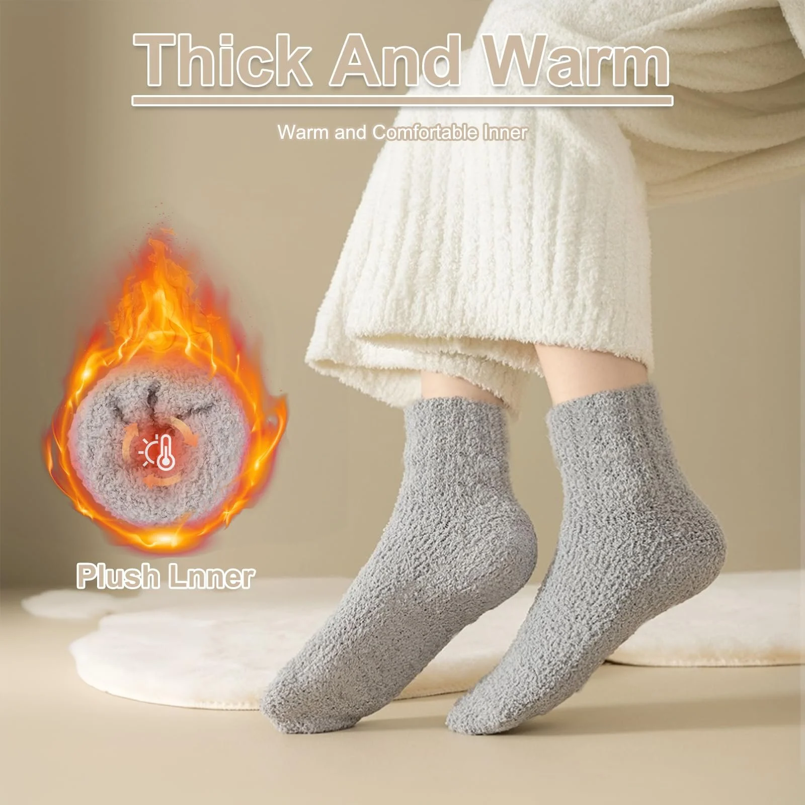 Жіночі затишні шкарпетки One Size (різні кольори), фото №3