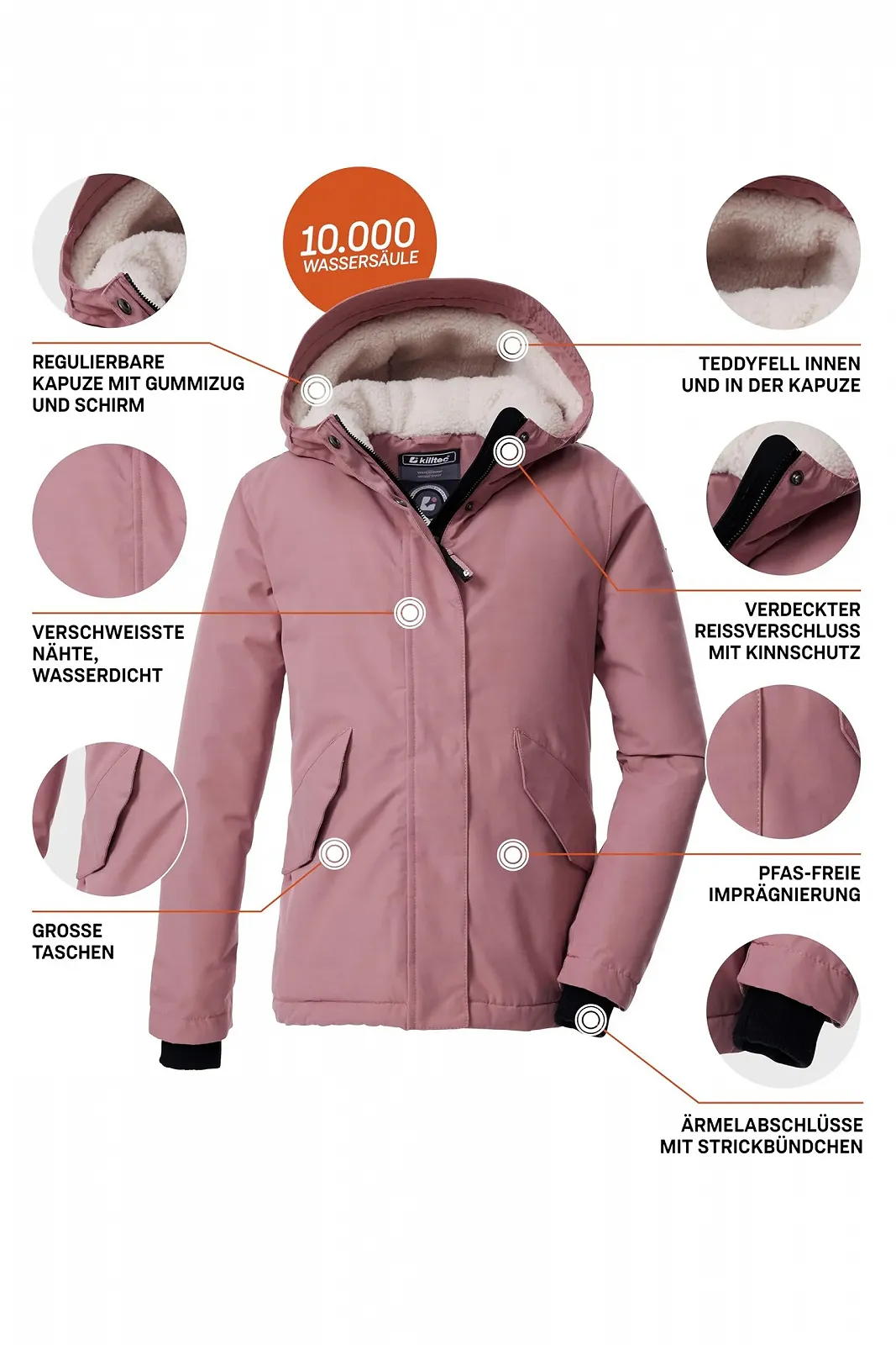 Куртка Killtec Kow 235 Grls Функціональна для активного відпочинку з капюшоном, фото №5 Куртка Killtec Kow 235 Grls Функціональна для активного відпочинку з капюшоном, фото №5