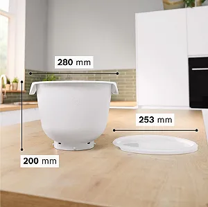 Миска для смешивания пластиковая Bosch Series 6 MUZS6KR с крышкой и ручками 5.5 л BPA-Free synthetic.ua - Фото 1
