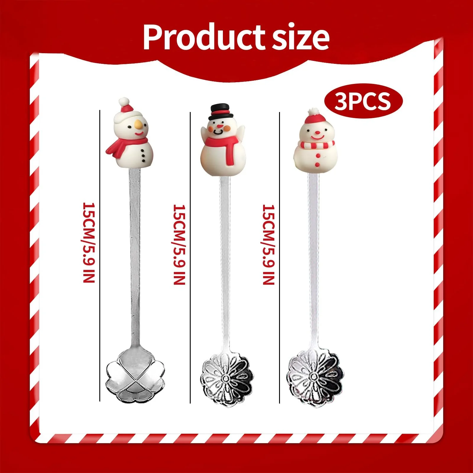 Набір з 3 різдвяних ложок, фото №2