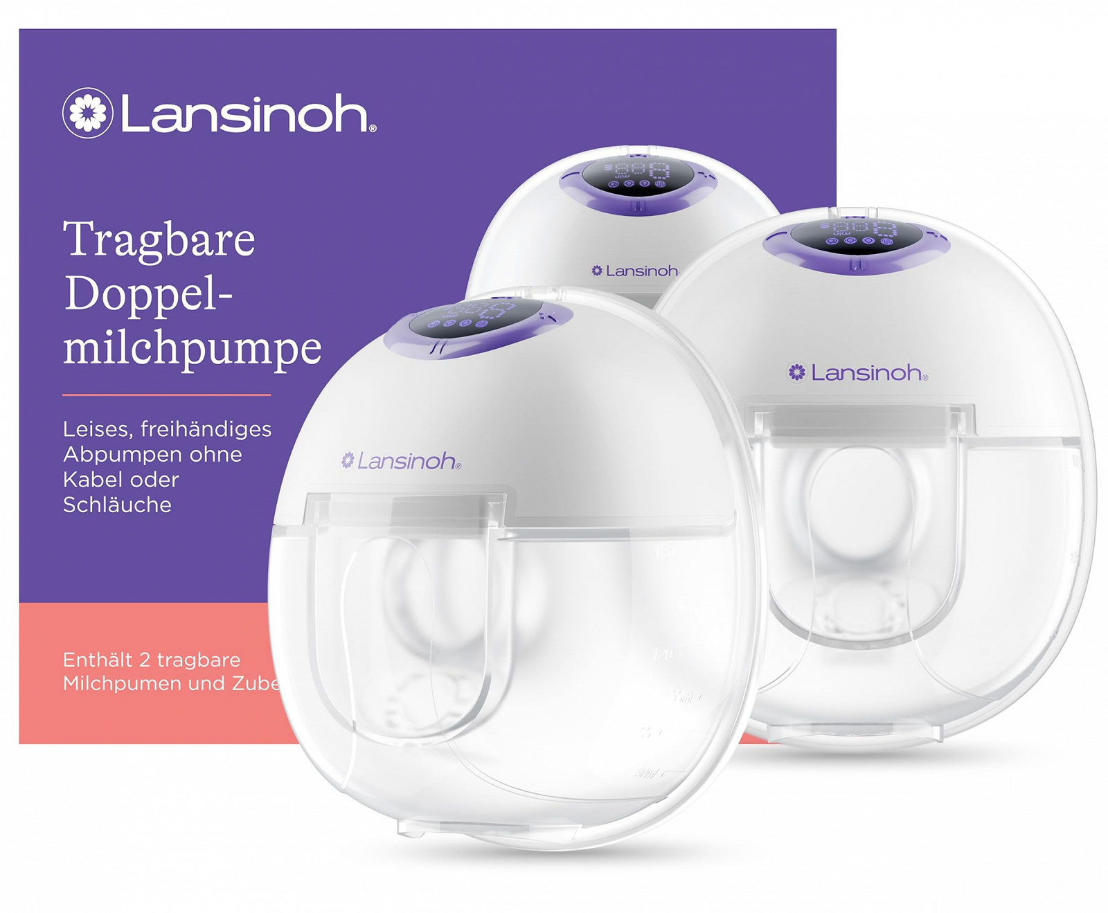 Портативные молокоотсосы Lansinoh Hands Free 180 мл., фото №1