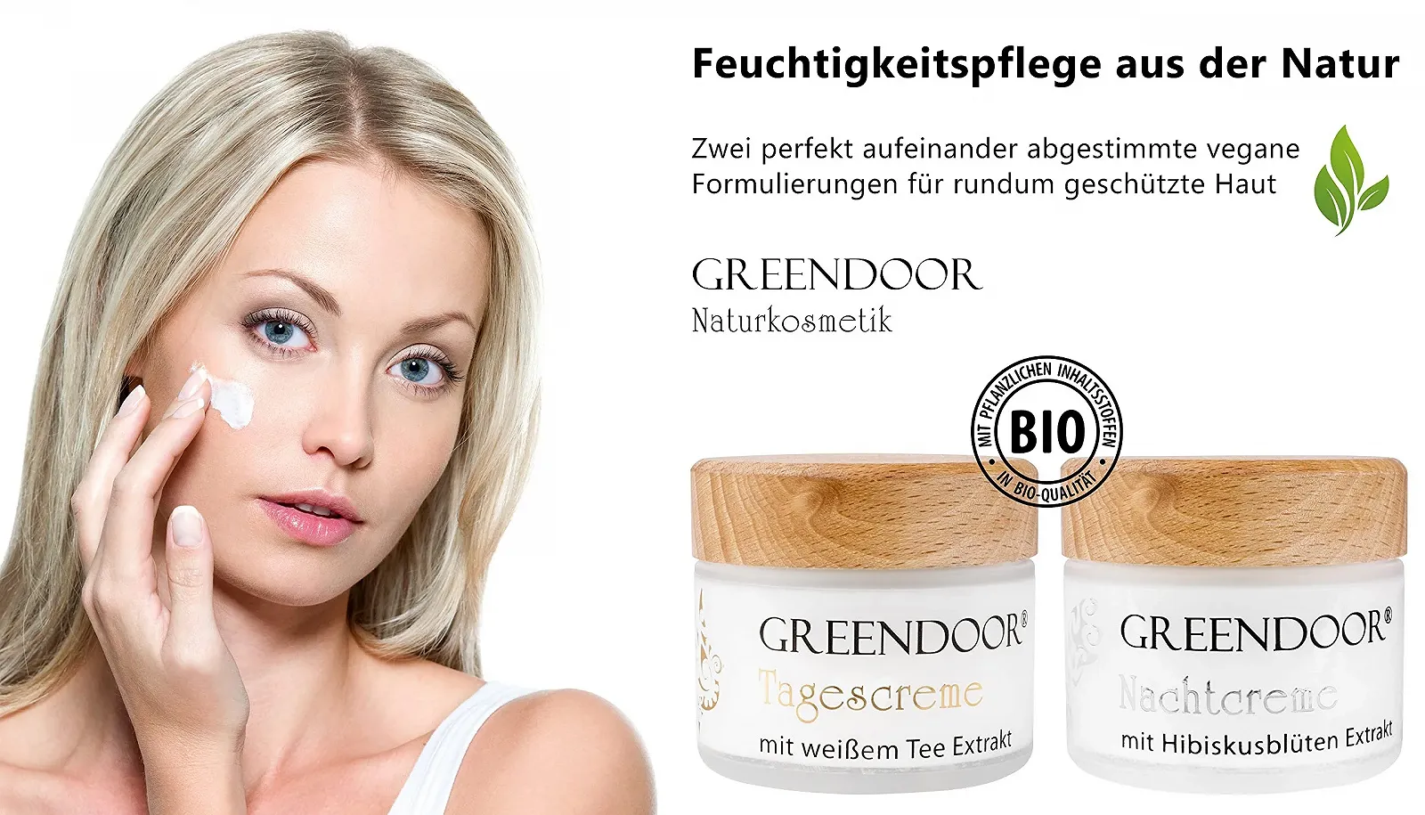 Набір кремів для обличчя GREENDOOR Naturkosmetik Денний з білим чаєм + Нічний з гібіскусом 2 x 50 мл, фото №4