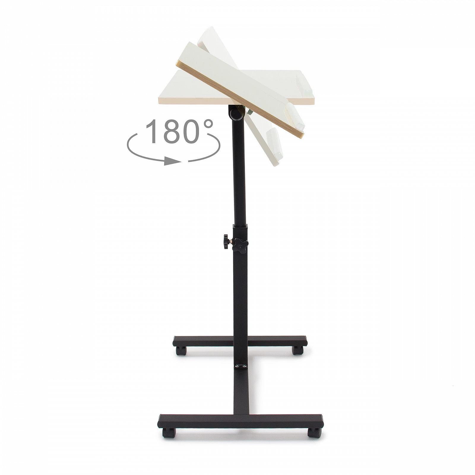 Столик для ноутбука Relaxdays, регульована по висоті підставка, дерев'яний, на коліщатках, обертовий, 95 x 60 x 40.5 см, різні кольори, фото №5