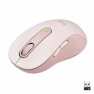 Миша Бездротова Logitech Signature M650 L для великої руки, тихі клацання, регульовані бічні кнопки, Bluetooth, сумісність з різними пристроями - рожева - Фото 1