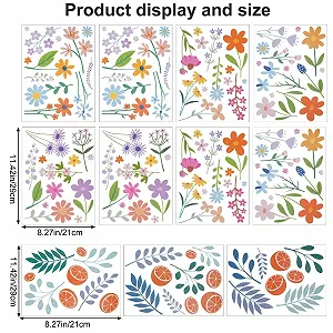 Наклейки на стену Boho Daisy Flowers 14 листов DIY synthetic.ua - Фото 1