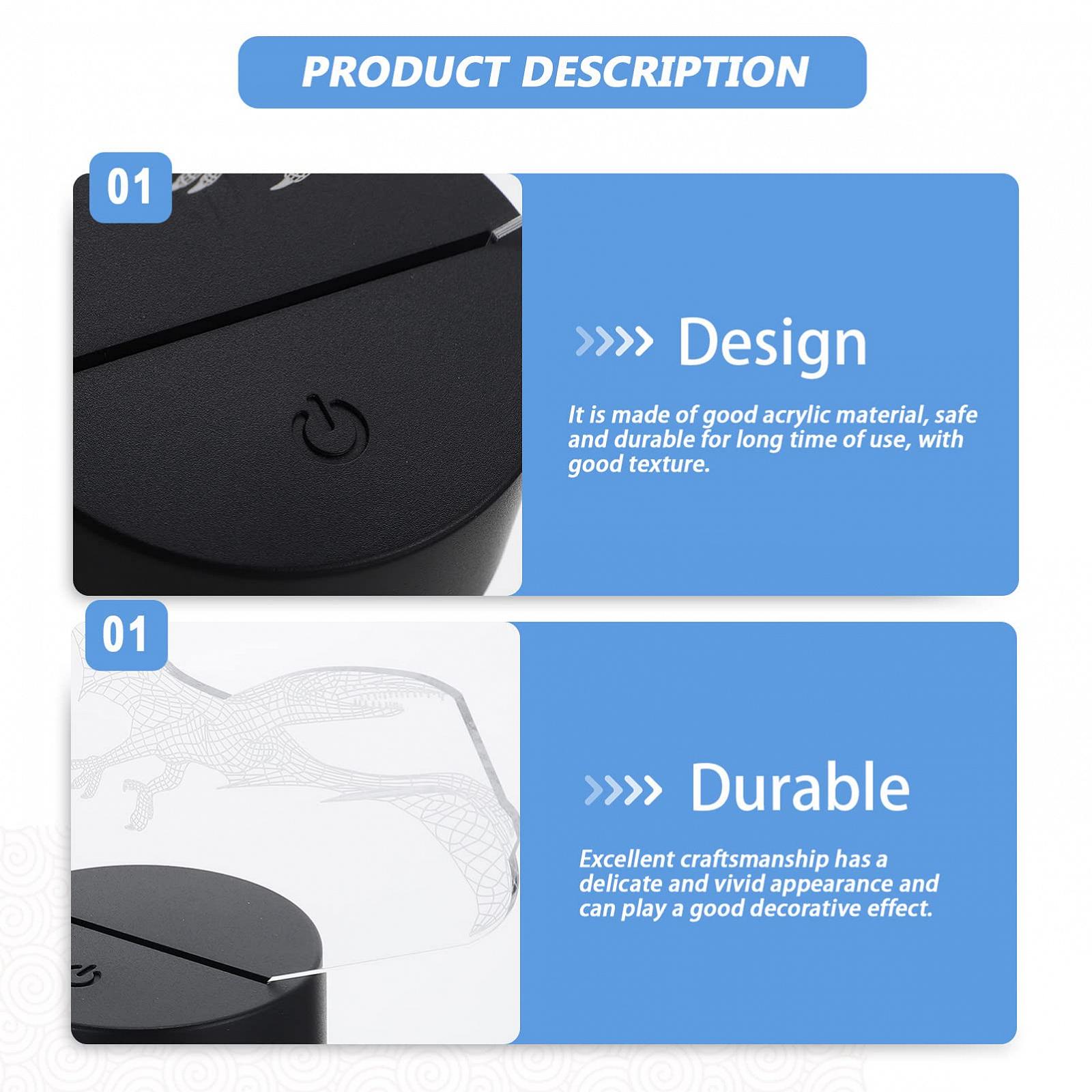 Ночник Mikikit Игрушки Динозавр Акрил, фото №2 Ночник Mikikit Игрушки Динозавр Акрил, фото №2