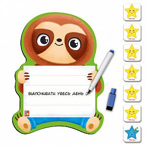 Магнитная доска Ленивец с маркером Vladi Toys VT3601-22 укр - Фото 1