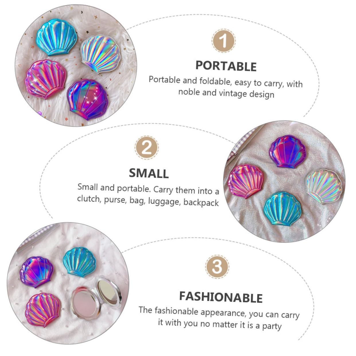 Портативное зеркало Angoily Muschel Vintage, фото №5 Портативное зеркало Angoily Muschel Vintage, фото №5