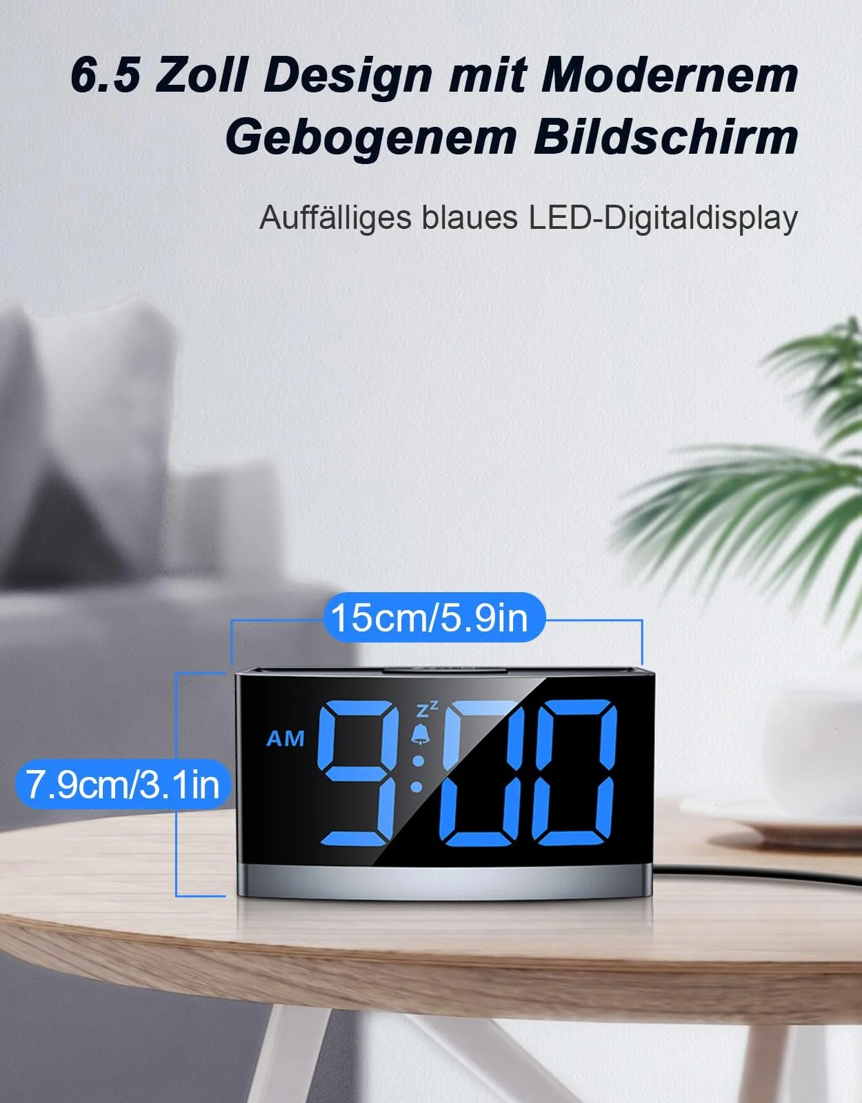 Цифровой будильник Rolgno, настольные часы, синий LED, 5 уровней яркости, ночной режим, 3 тона будильника, 5 уровней громкости, 12/24 ч, питание от USB, фото №2 Цифровой будильник Rolgno, настольные часы, синий LED, 5 уровней яркости, ночной режим, 3 тона будильника, 5 уровней громкости, 12/24 ч, питание от USB, фото №2