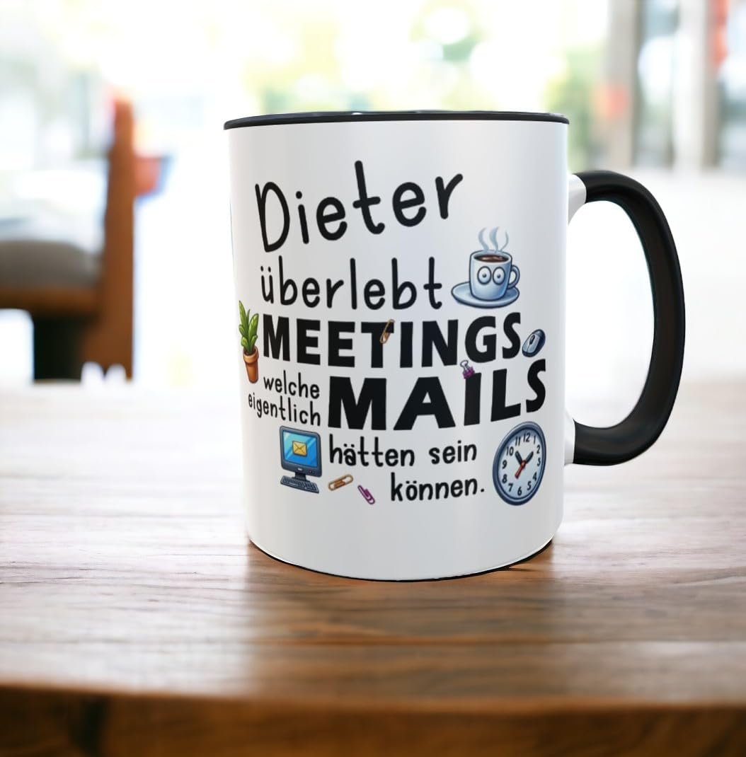 Керамическая Кружка Office 'Meeting Mails' с Юмором, фото №3