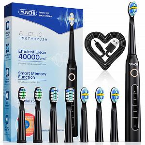 Електрична звукова зубна щітка YUNCHI Y5 40000 VPM 5 режимів Чорна - Фото 1