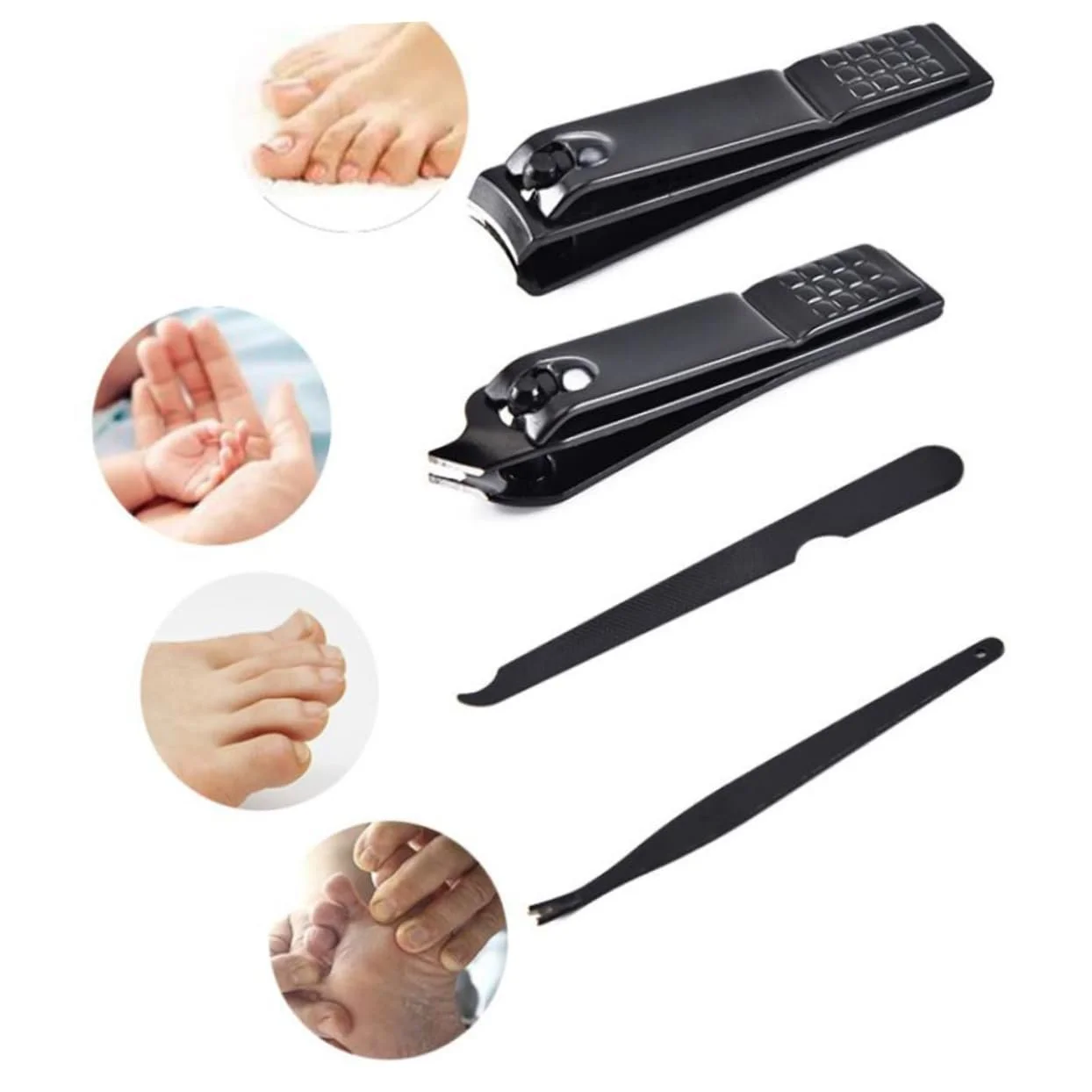 Набор для маникюра и педикюра OATIPHO Professionelles 8 шт., эргономичный дизайн, черный, фото №5