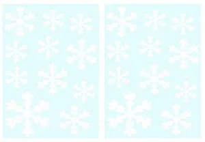 Набір наклейок на стіну Snow Flakes Ice Crystals White - Фото 1