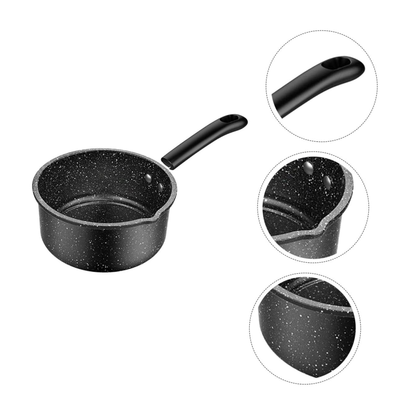 Ківш для молока індукційний антипригарний з покриттям із медичного каменю глибокий з ручкою для підвішування, фото №7