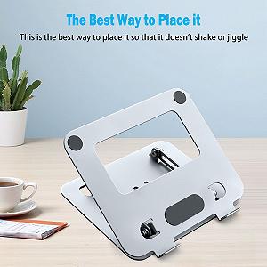 Подставка для ноутбука Металлическое основание до 15 дюймов Серебристо-серый synthetic.ua - Фото 1