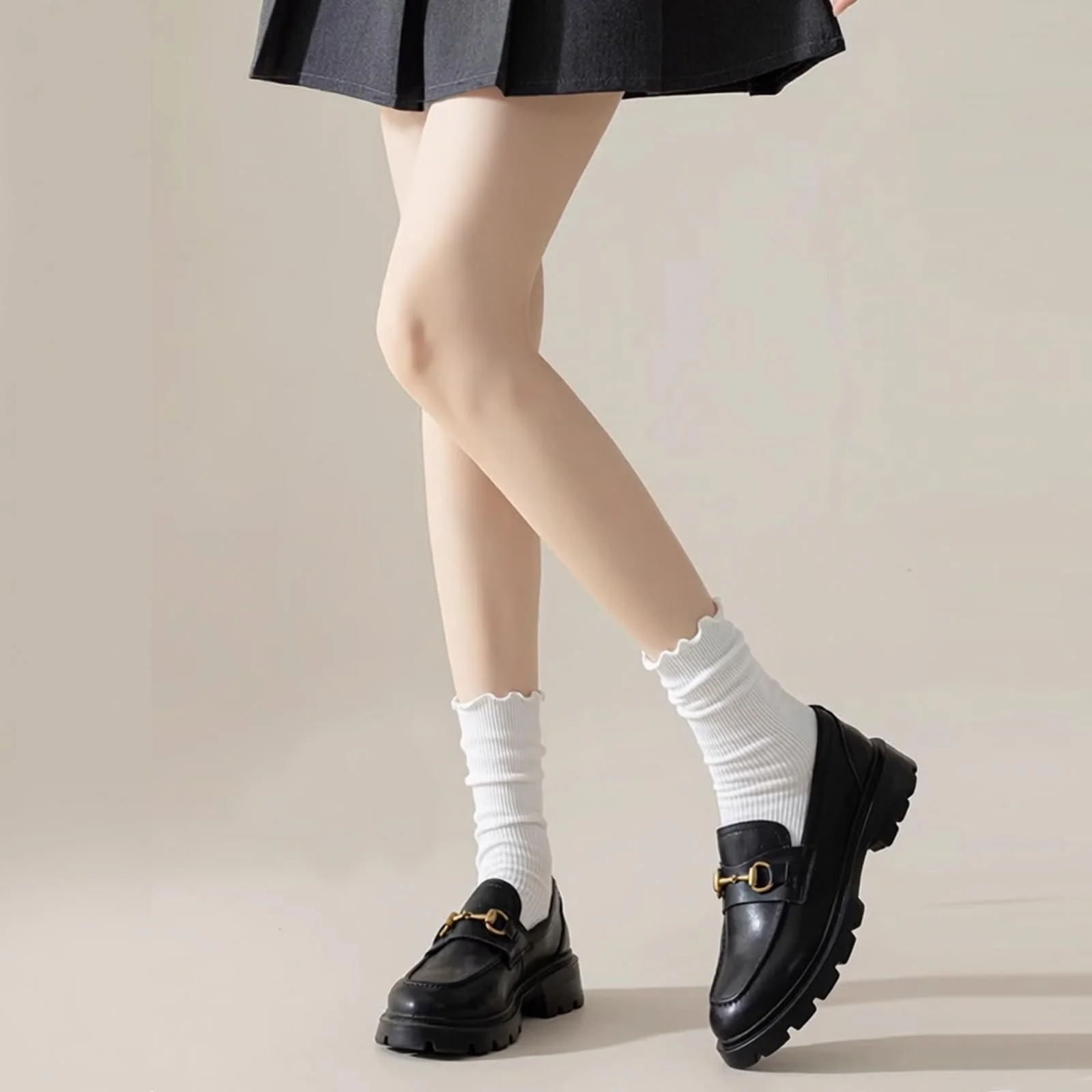 Носки с рюшами Женские хлопковые вязаные размер 35-41, 8 пар, фото №6