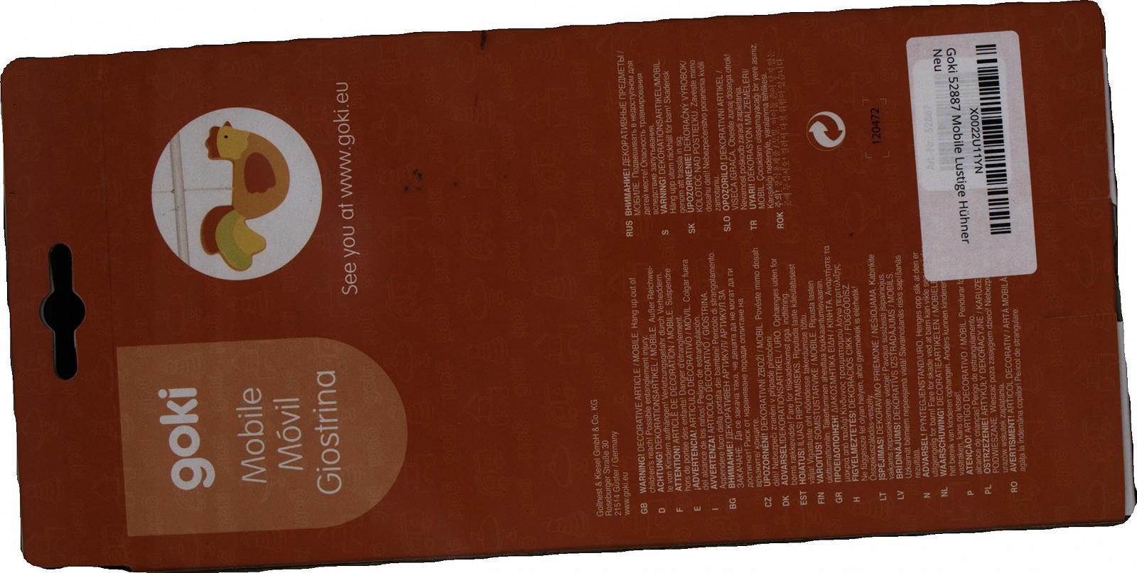 Мобіль Goki 52887 Funny Chickens, фото №2 Мобіль Goki 52887 Funny Chickens, фото №2