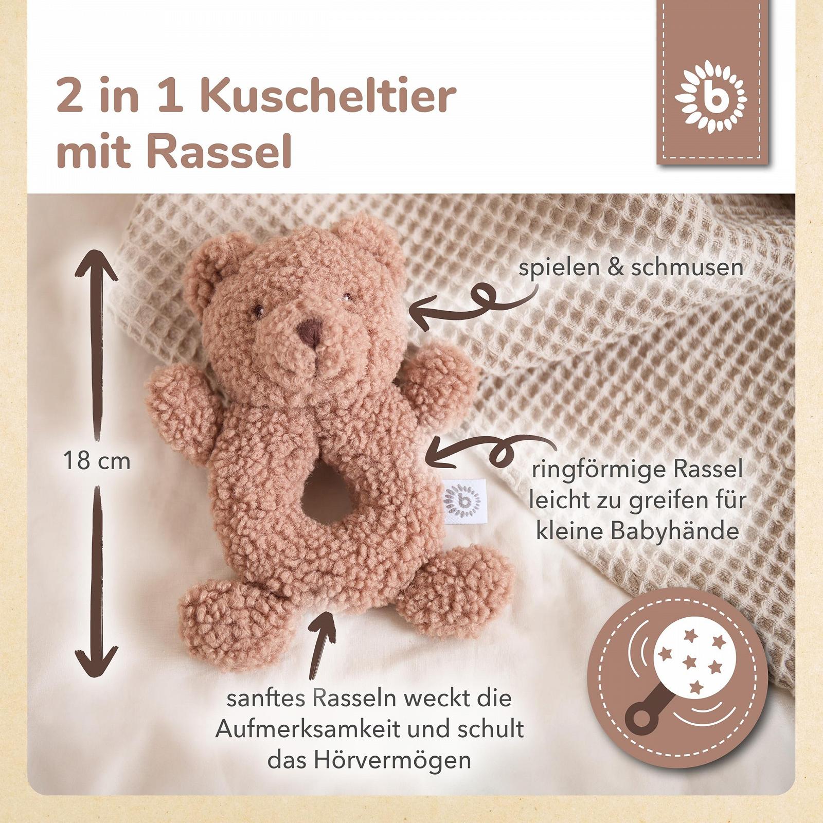 Мягкая игрушка Мишка Bieco Mika с погремушкой, фото №3 Мягкая игрушка Мишка Bieco Mika с погремушкой, фото №3