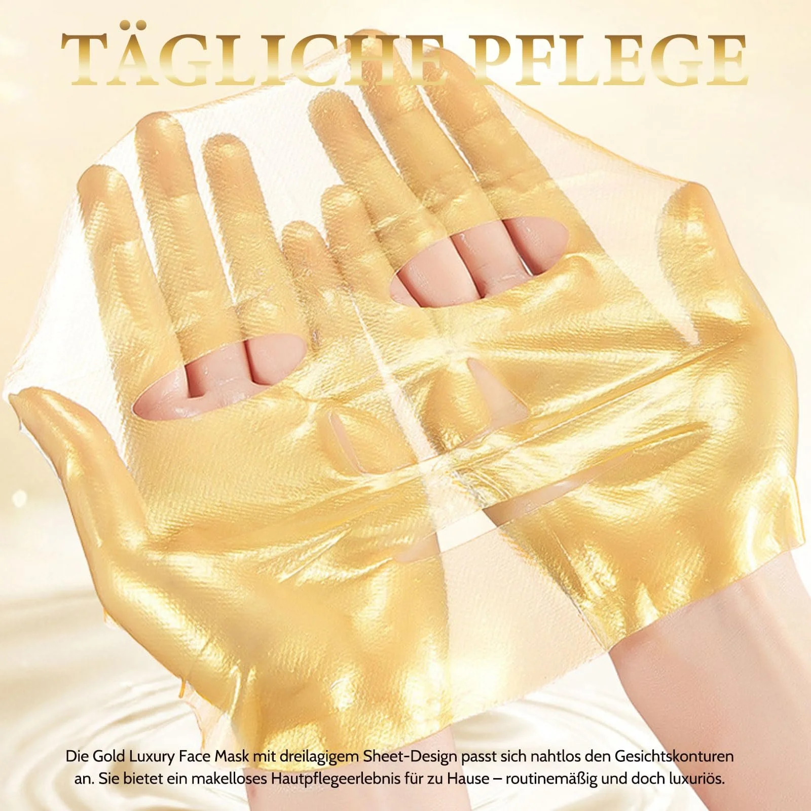 Маска для лица Коллаген Gold 24k, Роскошный антивозрастной уход, Увлажнение, Подтяжка и Омоложение Кожи, 10 штук в упаковке, фото №6 Маска для лица Коллаген Gold 24k, Роскошный антивозрастной уход, Увлажнение, Подтяжка и Омоложение Кожи, 10 штук в упаковке, фото №6