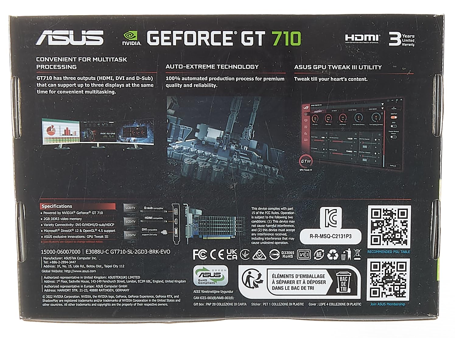 Видеокарта ASUS GeForce GT 710 2GB DDR3 EVO Low Profile 2GB DDR3 954MHz, фото №7